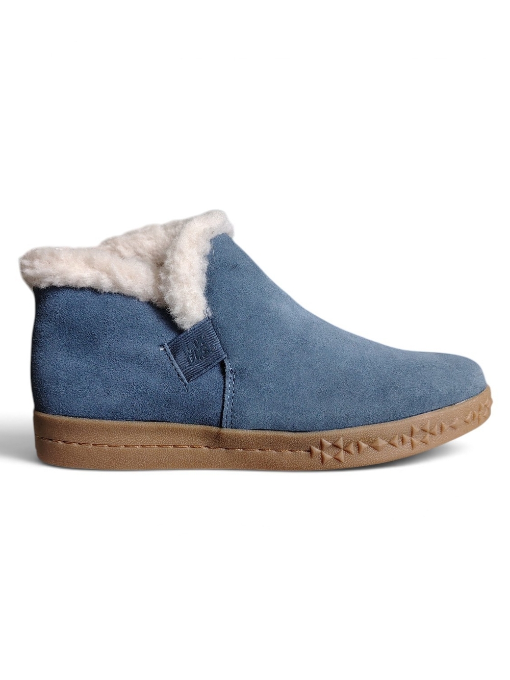 Muk Luks Women's Blue Suede Faux Fur Lined Slip On Ankle Booties Size 8.5 M